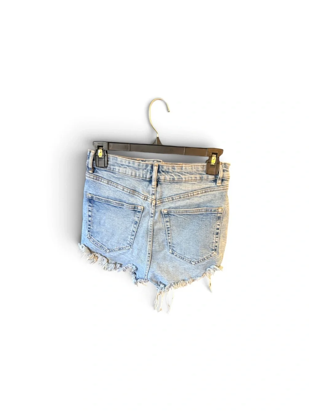Zara Light Blue Distressed Denim Jean Shorts